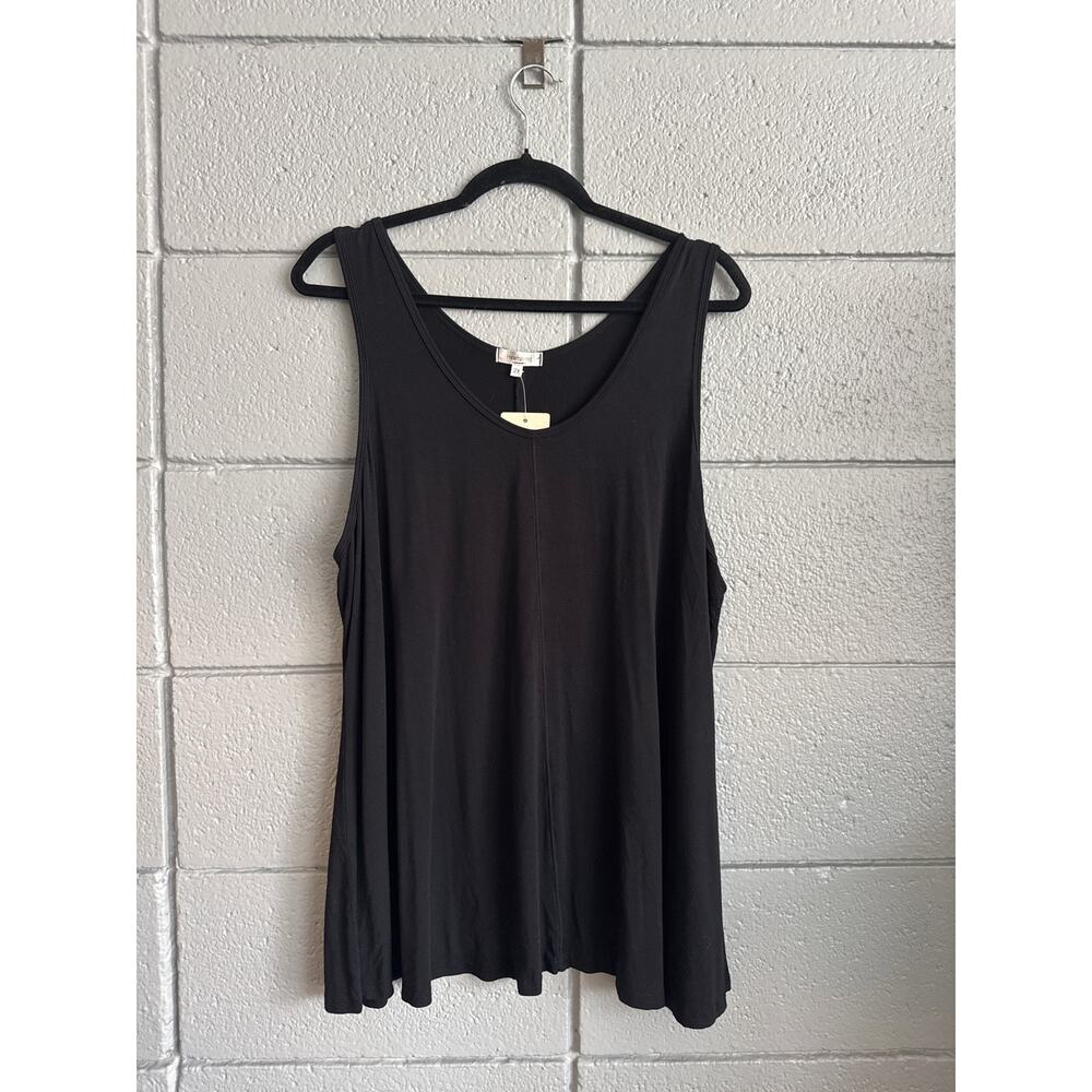 Classic Black Sleeveless Scoop Neck Women's Top